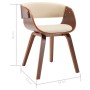 Dining chairs 6 pcs curved wood and cream synthetic leather by vidaXL, dining chairs - Ref: Foro24-278858, Price: 854,37 €, D...