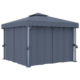 Pavillon mit anthrazitgrauem Aluminiumvorhang 3x3 m von vidaXL, Zelte und Pavillons - Ref: Foro24-3053378, Preis: 496,50 €, R...