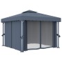 Gazebo with anthracite gray aluminum curtain 3x3 m by vidaXL, Tents and gazebos - Ref: Foro24-3053378, Price: 496,50 €, Disco...