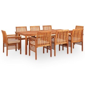 Set comedor de jardín 9 pzas y cojines madera maciza de acacia de vidaXL, Conjuntos de jardín - Ref: Foro24-278900, Precio: 1...