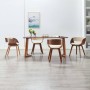 Dining chairs 4 pcs curved wood and cream synthetic leather by vidaXL, dining chairs - Ref: Foro24-278857, Price: 570,85 €, D...