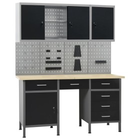 Workbench with four wall panels and two cabinets by vidaXL, Work tables - Ref: Foro24-3053439, Price: 710,99 €, Discount: %