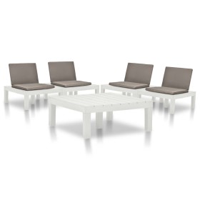 Juego de muebles de jardín 5 piezas plástico blanco de vidaXL, Conjuntos de jardín - Ref: Foro24-3054473, Precio: 415,99 €, D...