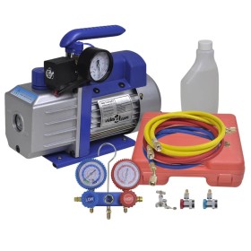 Single stage vacuum pump with bidirectional manifold pressure gauge by vidaXL, Air conditioning accessories - Ref: Foro24-305...