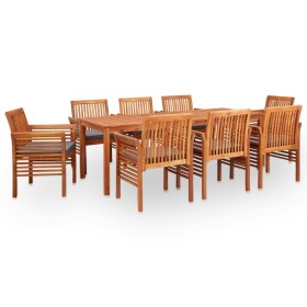 Set comedor de jardín 9 pzas y cojines madera maciza de acacia de vidaXL, Conjuntos de jardín - Ref: Foro24-278906, Precio: 1...