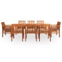 Set comedor de jardín 9 pzas y cojines madera maciza de acacia de vidaXL, Conjuntos de jardín - Ref: Foro24-278906, Precio: 1...