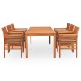 Set comedor de jardín 7 pzas y cojines madera maciza de acacia de vidaXL, Conjuntos de jardín - Ref: Foro24-278905, Precio: 1...