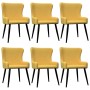 Dining chairs 6 units yellow fabric by vidaXL, dining chairs - Ref: Foro24-278820, Price: 423,94 €, Discount: %