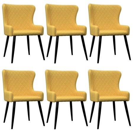 Dining chairs 6 units yellow fabric by vidaXL, dining chairs - Ref: Foro24-278820, Price: 423,94 €, Discount: %