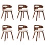 Dining chairs 6 pcs curved wood and cream synthetic leather by vidaXL, dining chairs - Ref: Foro24-278849, Price: 705,56 €, D...