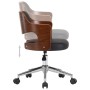 Swivel office chair with curved wood and black synthetic leather by vidaXL, Office chairs - Ref: Foro24-3054848, Price: 143,0...