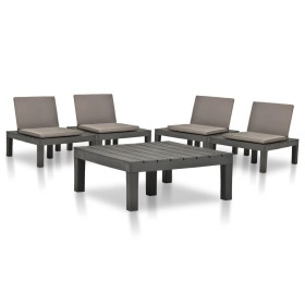 Gartenmöbel-Set 5-teilig aus anthrazitgrauem Kunststoff von vidaXL, Gartensets - Ref: Foro24-3054475, Preis: 409,99 €, Rabatt: %