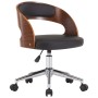 Swivel office chair curved wood black synthetic leather by vidaXL, Office chairs - Ref: Foro24-3054842, Price: 131,96 €, Disc...