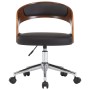 Swivel office chair curved wood black synthetic leather by vidaXL, Office chairs - Ref: Foro24-3054842, Price: 131,96 €, Disc...