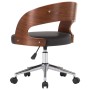 Swivel office chair curved wood black synthetic leather by vidaXL, Office chairs - Ref: Foro24-3054842, Price: 131,96 €, Disc...