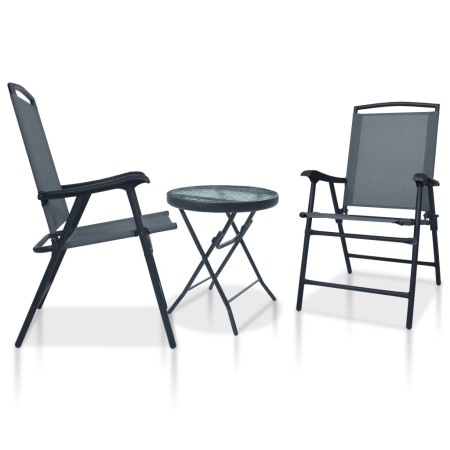 Bistro table and chairs 3 pieces gray steel by vidaXL, Garden sets - Ref: Foro24-3054571, Price: 120,84 €, Discount: %