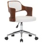 Swivel office chair curved wood white synthetic leather by vidaXL, Office chairs - Ref: Foro24-3054849, Price: 150,31 €, Disc...