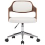 Swivel office chair curved wood white synthetic leather by vidaXL, Office chairs - Ref: Foro24-3054849, Price: 150,31 €, Disc...