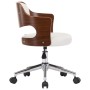 Swivel office chair curved wood white synthetic leather by vidaXL, Office chairs - Ref: Foro24-3054849, Price: 150,31 €, Disc...