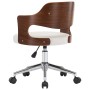 Swivel office chair curved wood white synthetic leather by vidaXL, Office chairs - Ref: Foro24-3054849, Price: 150,31 €, Disc...