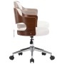 Swivel office chair curved wood white synthetic leather by vidaXL, Office chairs - Ref: Foro24-3054849, Price: 150,31 €, Disc...