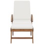 Sun loungers with cushion 2 pcs solid cream teak wood by vidaXL, Loungers - Ref: Foro24-3054633, Price: 691,65 €, Discount: %