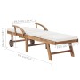 Sun loungers with cushion 2 pcs solid cream teak wood by vidaXL, Loungers - Ref: Foro24-3054633, Price: 691,65 €, Discount: %