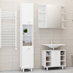 3-piece glossy white engineered wood bathroom furniture set by vidaXL, Bathroom furniture - Ref: Foro24-3056958, Price: 191,5...