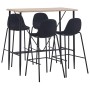 Juego de mesa alta y taburetes 5 piezas tela negra de vidaXL, muebles para cocinas y comedores - Ref: Foro24-3051192, Precio:...