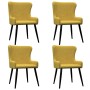 Sillas de comedor 4 unidades terciopelo amarillo de vidaXL, Sillas de comedor - Ref: Foro24-279171, Precio: 367,78 €, Descuen...