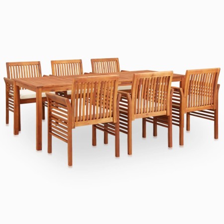 Set comedor de jardín 7 pzas y cojines madera maciza de acacia de vidaXL, Conjuntos de jardín - Ref: Foro24-278899, Precio: 1...