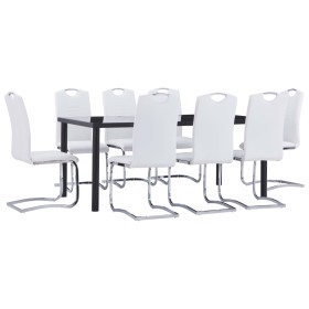 9-piece white synthetic leather dining set by vidaXL, Furniture sets for kitchens and dining rooms - Ref: Foro24-3053086, Pri...