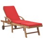 Sonnenliegen mit Kissen 2 Einheiten massives Teakholz rot von vidaXL, Liegen - Ref: Foro24-3054637, Preis: 470,39 €, Rabatt: %