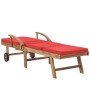 Sonnenliegen mit Kissen 2 Einheiten massives Teakholz rot von vidaXL, Liegen - Ref: Foro24-3054637, Preis: 470,39 €, Rabatt: %