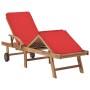 Sonnenliegen mit Kissen 2 Einheiten massives Teakholz rot von vidaXL, Liegen - Ref: Foro24-3054637, Preis: 470,39 €, Rabatt: %