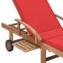 Sonnenliegen mit Kissen 2 Einheiten massives Teakholz rot von vidaXL, Liegen - Ref: Foro24-3054637, Preis: 470,39 €, Rabatt: %