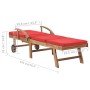 Sonnenliegen mit Kissen 2 Einheiten massives Teakholz rot von vidaXL, Liegen - Ref: Foro24-3054637, Preis: 470,39 €, Rabatt: %