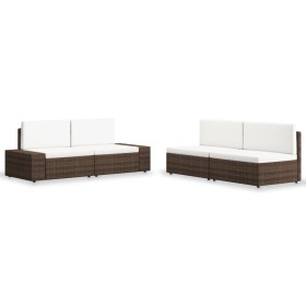 Garden furniture set 4 pieces brown synthetic rattan by vidaXL, Garden sets - Ref: Foro24-3054593, Price: 374,99 €, Discount: %