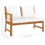 4-piece garden furniture set with cream cushions, made of solid acacia wood. by vidaXL, Garden sets - Ref: Foro24-3057771, Pr...