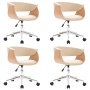 Swivel Dining Chairs 4 pcs Cream Synthetic Leather by vidaXL, dining chairs - Ref: Foro24-3054879, Price: 673,87 €, Discount: %