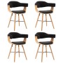 Dining chairs 4 pcs synthetic leather and black curved wood by vidaXL, dining chairs - Ref: Foro24-279493, Price: 415,99 €, D...