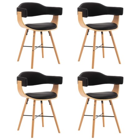 Dining chairs 4 pcs synthetic leather and black curved wood by vidaXL, dining chairs - Ref: Foro24-279493, Price: 415,99 €, D...