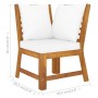 Garden furniture 4 pcs cream cushions solid acacia wood by vidaXL, Garden sets - Ref: Foro24-3057772, Price: 391,02 €, Discou...