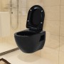 Wand-WC mit verstecktem Spülkasten aus schwarzer Keramik von vidaXL, Badezimmer - Ref: Foro24-3054479, Preis: 318,73 €, Rabat...