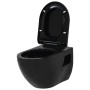 Wand-WC mit verstecktem Spülkasten aus schwarzer Keramik von vidaXL, Badezimmer - Ref: Foro24-3054479, Preis: 319,19 €, Rabat...