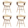 Dining chairs 4 pcs synthetic leather and cream curved wood by vidaXL, dining chairs - Ref: Foro24-279495, Price: 484,17 €, D...