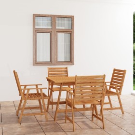 Juego de comedor para jardín 5 piezas madera maciza de acacia de vidaXL, Conjuntos de jardín - Ref: Foro24-3057843, Precio: 3...