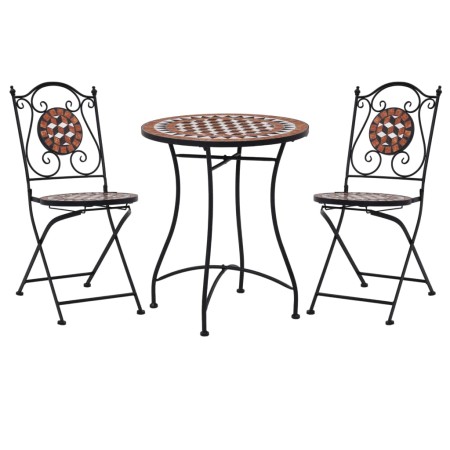 Bistro table and chairs 3-piece set with terracotta ceramic mosaic. by vidaXL, Garden sets - Ref: Foro24-279689, Price: 220,9...