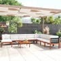 9-piece garden furniture set with cream cushions made of solid acacia wood. by vidaXL, Garden sets - Ref: Foro24-3057896, Pri...