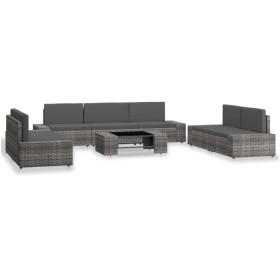 Juego de muebles de jardín 8 piezas ratán sintético gris de vidaXL, Conjuntos de jardín - Ref: Foro24-3054604, Precio: 752,99...